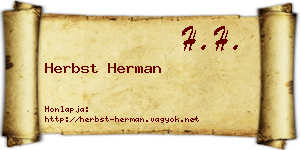 Herbst Herman névjegykártya